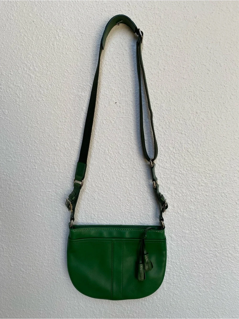 Coach Green Leather Crossbody Bag with Tassels